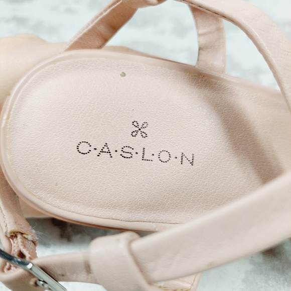 New Caslon Women Sandals Pink Leather Open Toe Wedges X191 - Picture 12 of 14